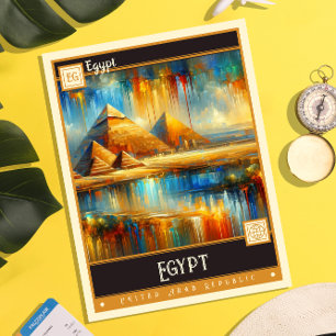 Egypt Vintage Painting Postcard