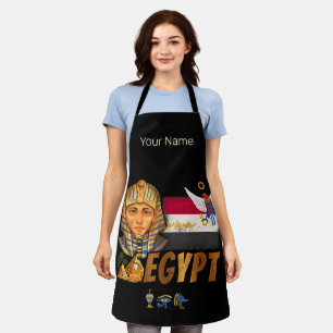Egypt Vintage Pharaoh Flag And Pyramids Souvenir Apron