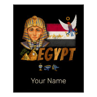 Egypt Vintage Pharaoh Flag And Pyramids Souvenir