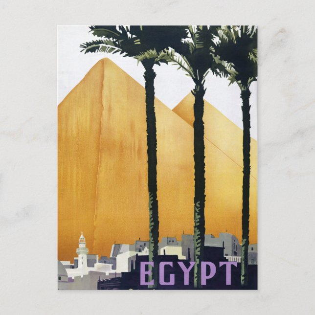 Egypt vintage travel poster Restored Postcard (Front)