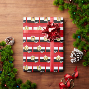 Egypt Wrapping Paper, Red xmas, Egyptian Flag Paper