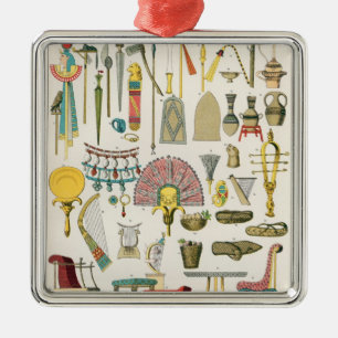 Egyptian Accessories, from 'Trachten der Voelker' Metal Tree Decoration