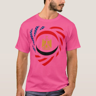 Egyptian American Multinational Patriot Flag Heart T-Shirt