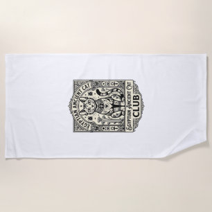 Egyptian Ancient Cat Funny Cat Graphic - Egyptian Beach Towel