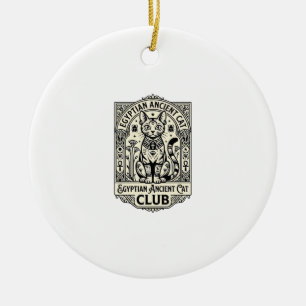 Egyptian Ancient Cat Funny Cat Graphic - Egyptian  Ceramic Tree Decoration