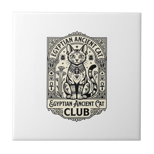 Egyptian Ancient Cat Funny Cat Graphic - Egyptian  Tile (Front)