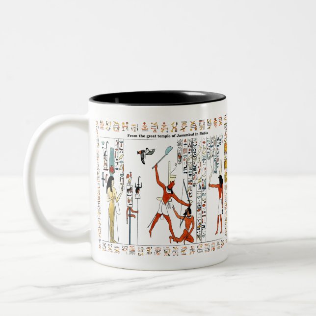 Egyptian ancient egypt gods Two-Tone coffee mug (Left)