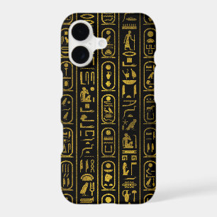 Egyptian Ancient Gold hieroglyphs on black
