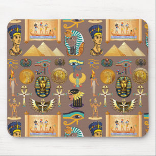 Egyptian Ancient Hieroglyphic Pattern Symbol Mouse Mat
