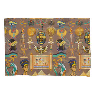 Egyptian Ancient Hieroglyphic Pattern Symbol Pillowcase
