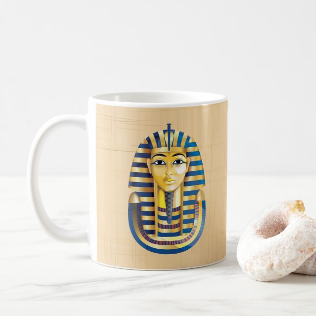 Egyptian  Ancient Royal Golden Mask Coffee Mug (With Donut)