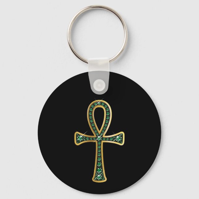 Egyptian Anhk with "Emerald" Keychain (Front)