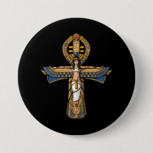 Egyptian Ankh 7.5 Cm Round Badge