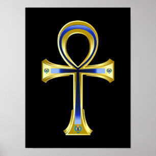 Egyptian Ankh And Scarabs Poster