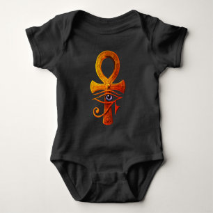Egyptian Ankh Eye of Horus Ancient Symbol Protect Baby Bodysuit