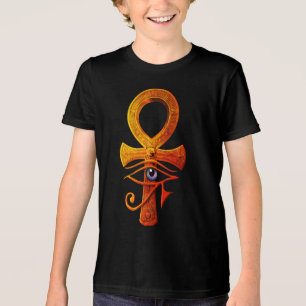 Egyptian Ankh Eye of Horus Ancient Symbol Protect Tri-Blend Shirt