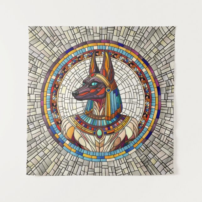 Egyptian Anubis -Mosaic Art Tapestry (Front)