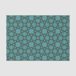 Egyptian arabic geometric in vintage blue and grey tissue paper
