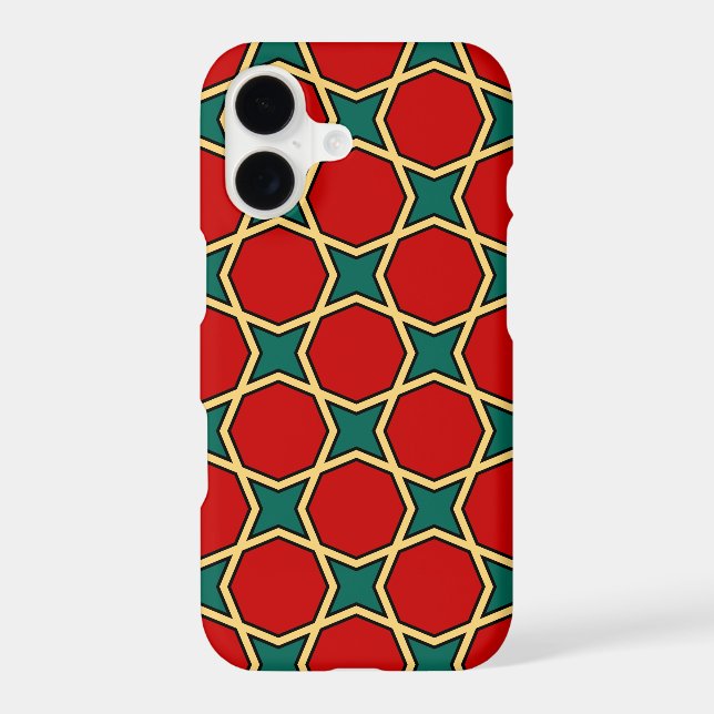 Egyptian arabic geometric pattern in red and green (Back)