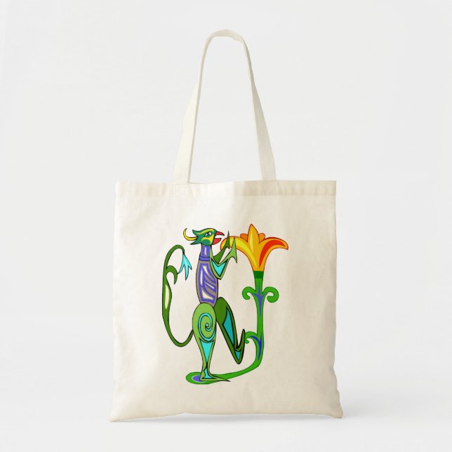 Egyptian Art Deco With A Lotus Flower Tote Bag (Front)