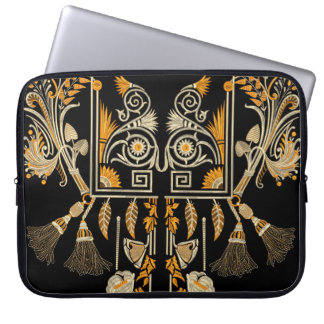 Egyptian art traditional gold border create hand m laptop sleeve