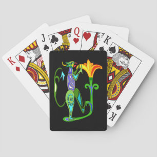 Egyptian Art With Lotus Flower Playing Cards