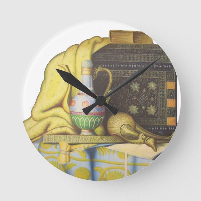 Egyptian Artefacts: Secrets of the Pharaohs Round Clock (Front)