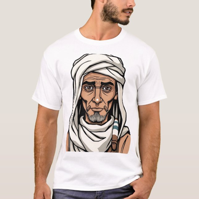 Egyptian Artisan Face Illustration T-Shirt (Front)