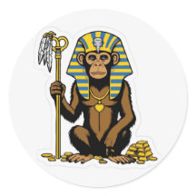 Egyptian Baboon Gold Treasure Sticker