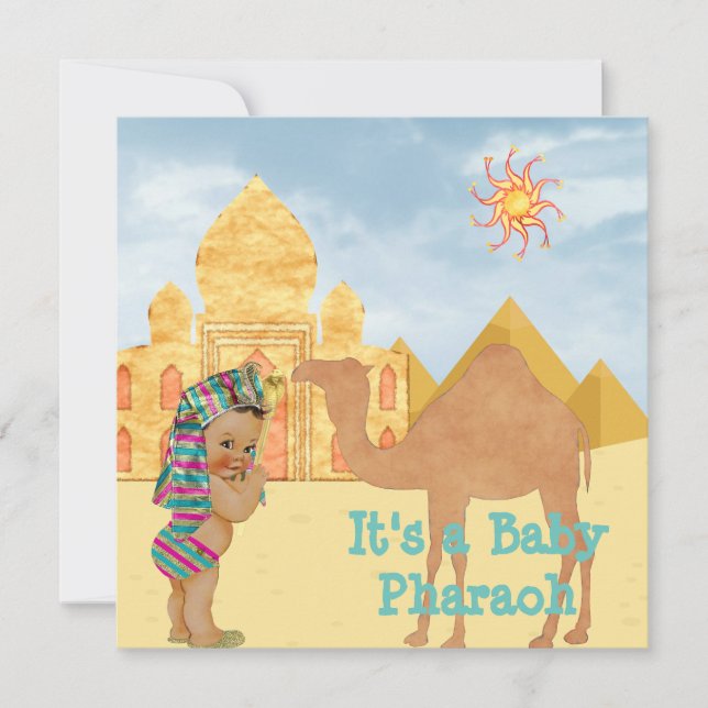 Egyptian Baby Shower Invitation with Vintage Baby (Front)