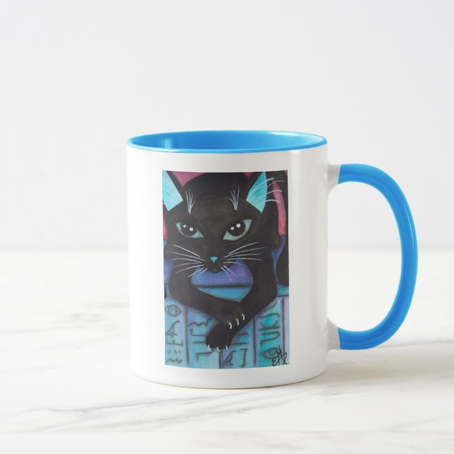 Egyptian Bast Black Cat Mug (Right)