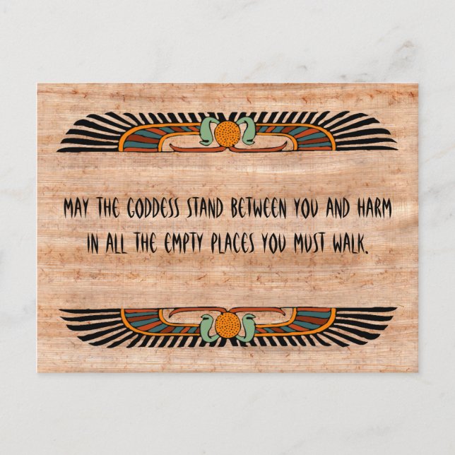 Egyptian Blessing Postcard (Goddess) (Front)