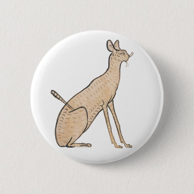 Egyptian Cat 6 Cm Round Badge (Front)