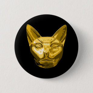 Egyptian Cat Bast 6 Cm Round Badge