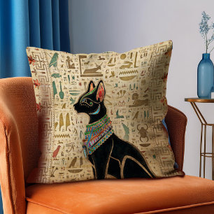 Egyptian Cat - Bastet on papyrus Cushion