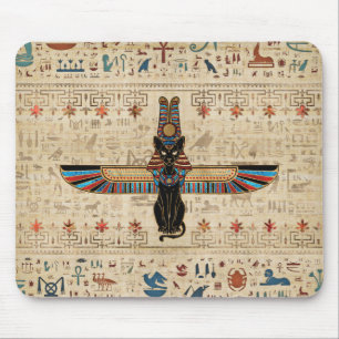 Egyptian Cat - Bastet on papyrus Mouse Mat