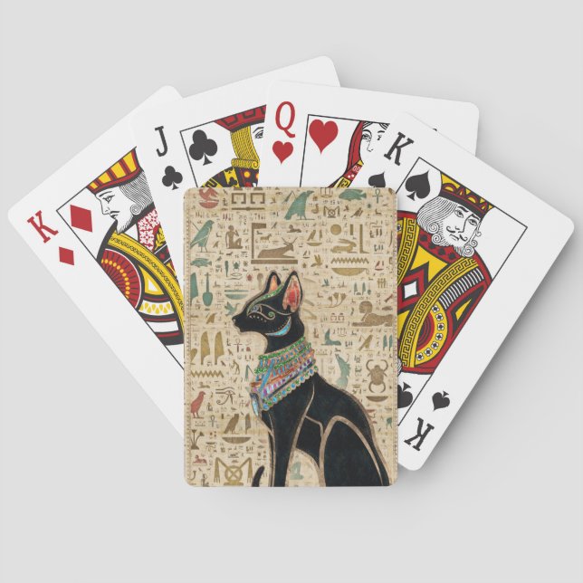 Egyptian Cat - Bastet on papyrus Playing Cards (Back)