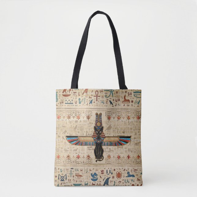Egyptian Cat - Bastet on papyrus Tote Bag (Front)