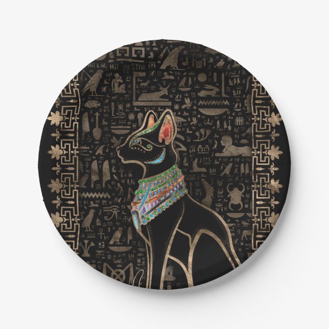 Egyptian Cat - Bastet Paper Plate (Front)