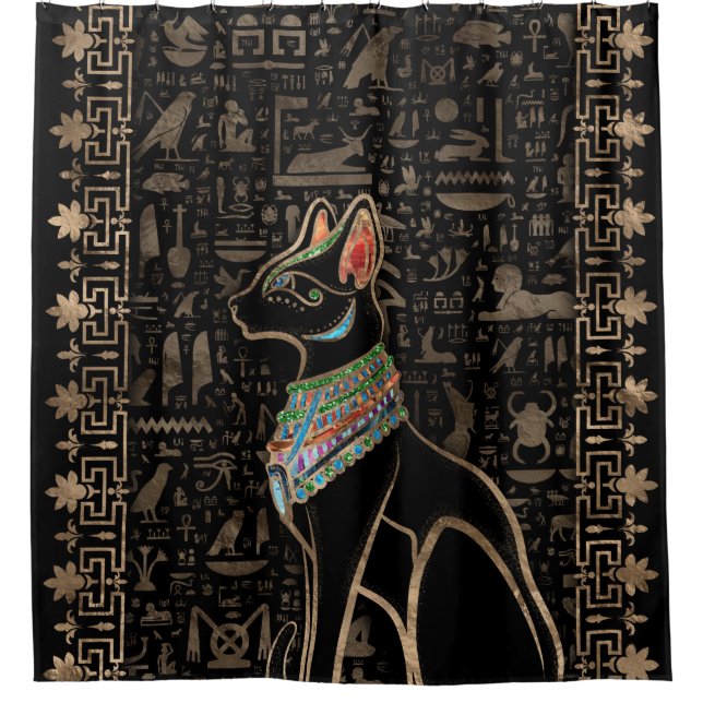 Egyptian Cat - Bastet Shower Curtain (Front)