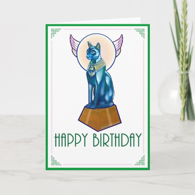 Egyptian Cat Birthday Card (Front)