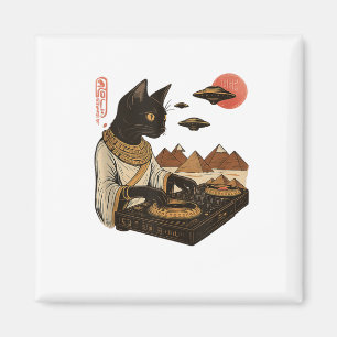 Egyptian Cat Dj Ufo Art Print Tank Top_1 Magnet