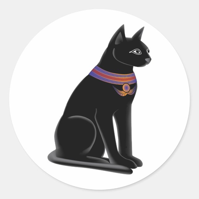 Egyptian Cat Goddess Bastet Classic Round Sticker (Front)