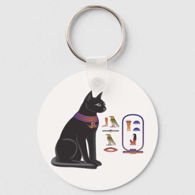 Egyptian Cat Goddess Bastet Key Ring (Front)
