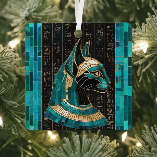 Egyptian Cat Goddess Bastet -Mosaic Art Metal Tree Decoration (Insitu)