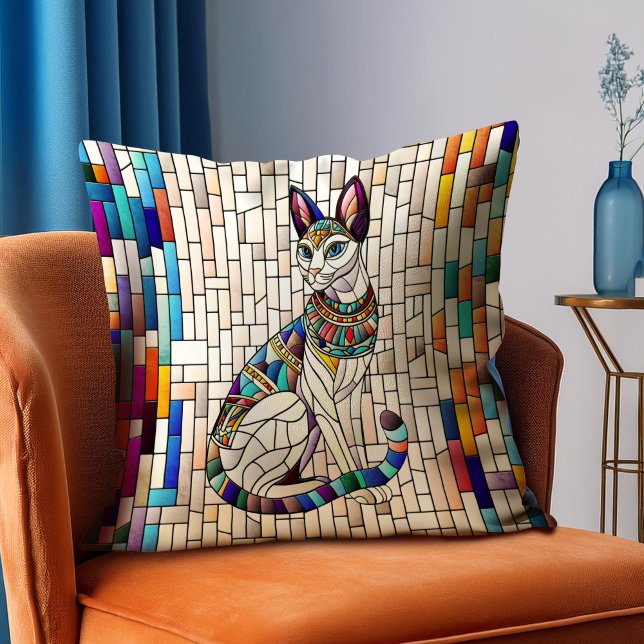 Egyptian Cat -Mosaic Art Cushion (Creator Uploaded)