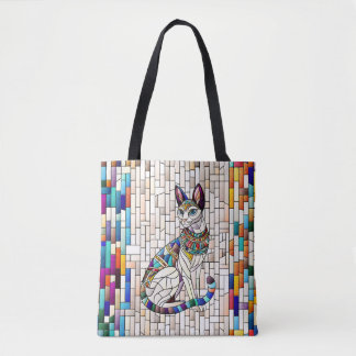 Egyptian Cat -Mosaic Art Tote Bag