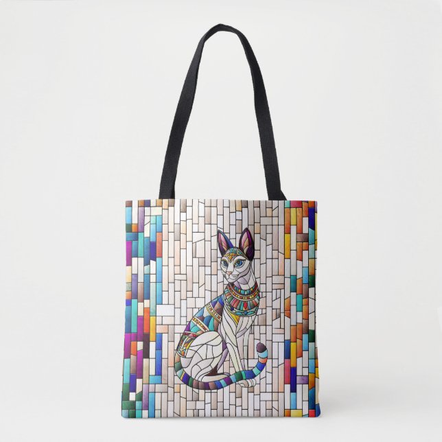 Egyptian Cat -Mosaic Art Tote Bag (Front)