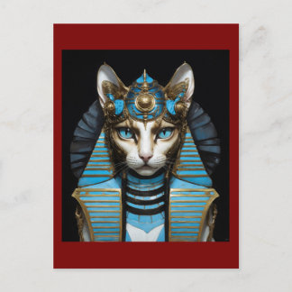 Egyptian cat pharaoh postcard