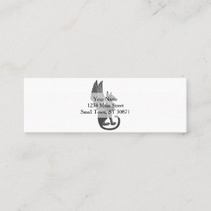 Egyptian cat with wings - Choose back color Mini Business Card